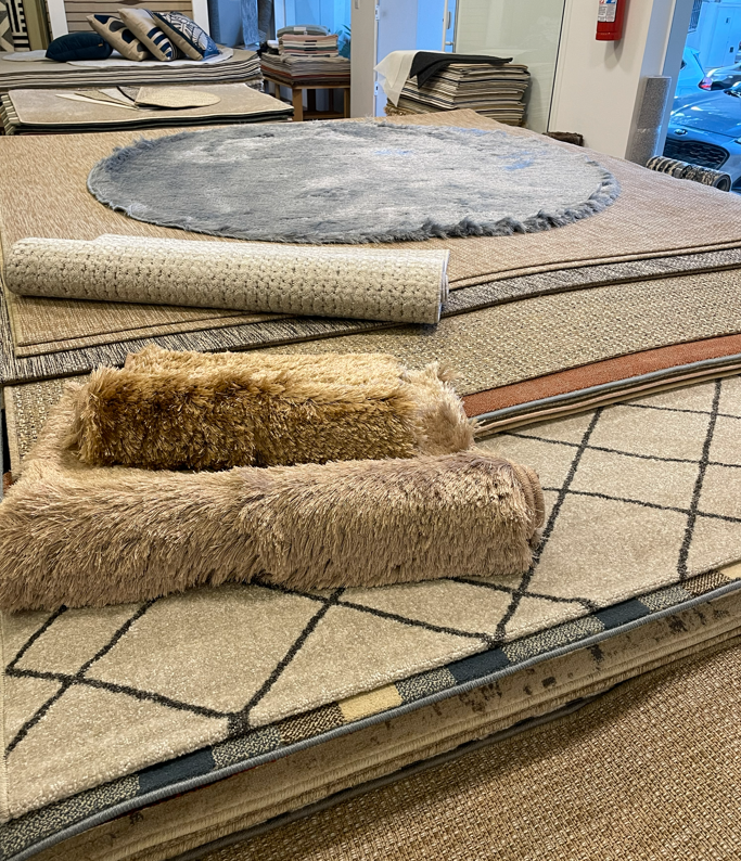 Tapetes de Sisal, veludo, bouclé e outros